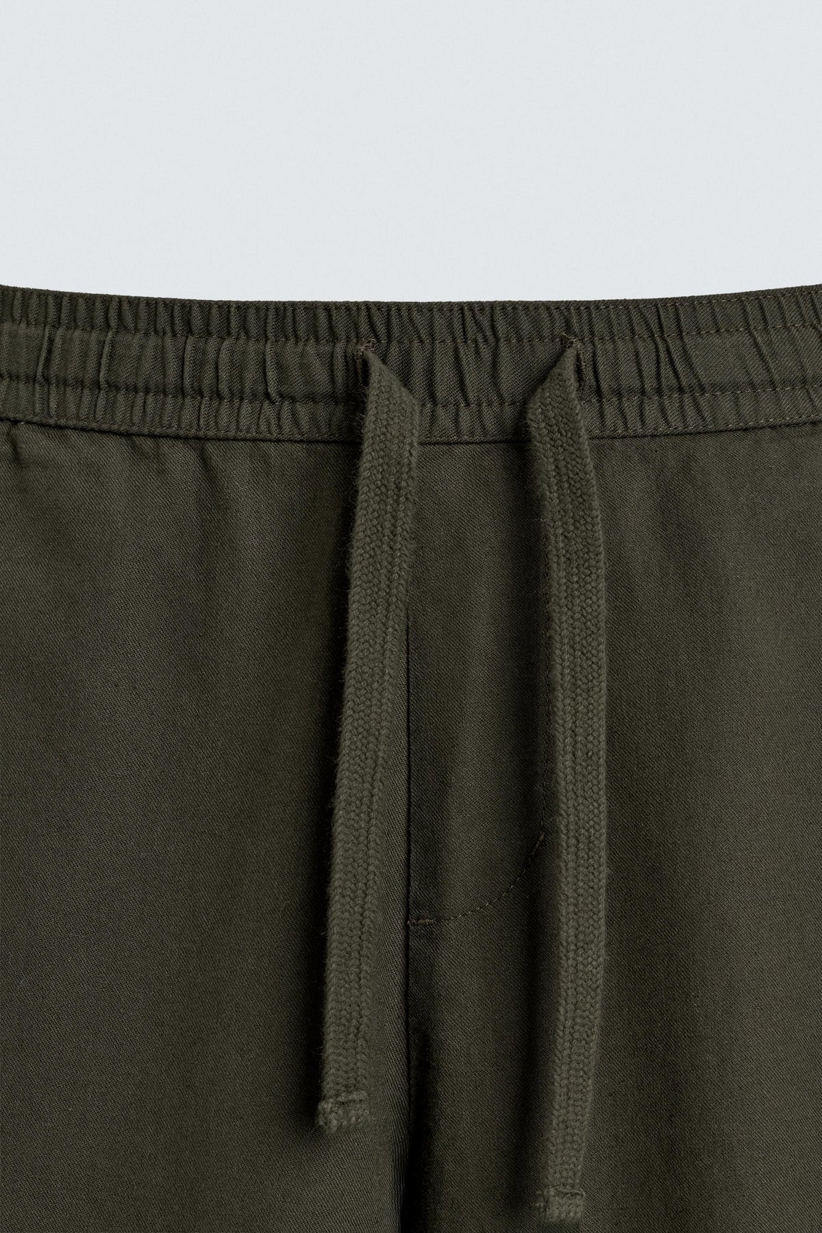 Linen Blend Relaxed Fit Trousers (Dark Khaki)