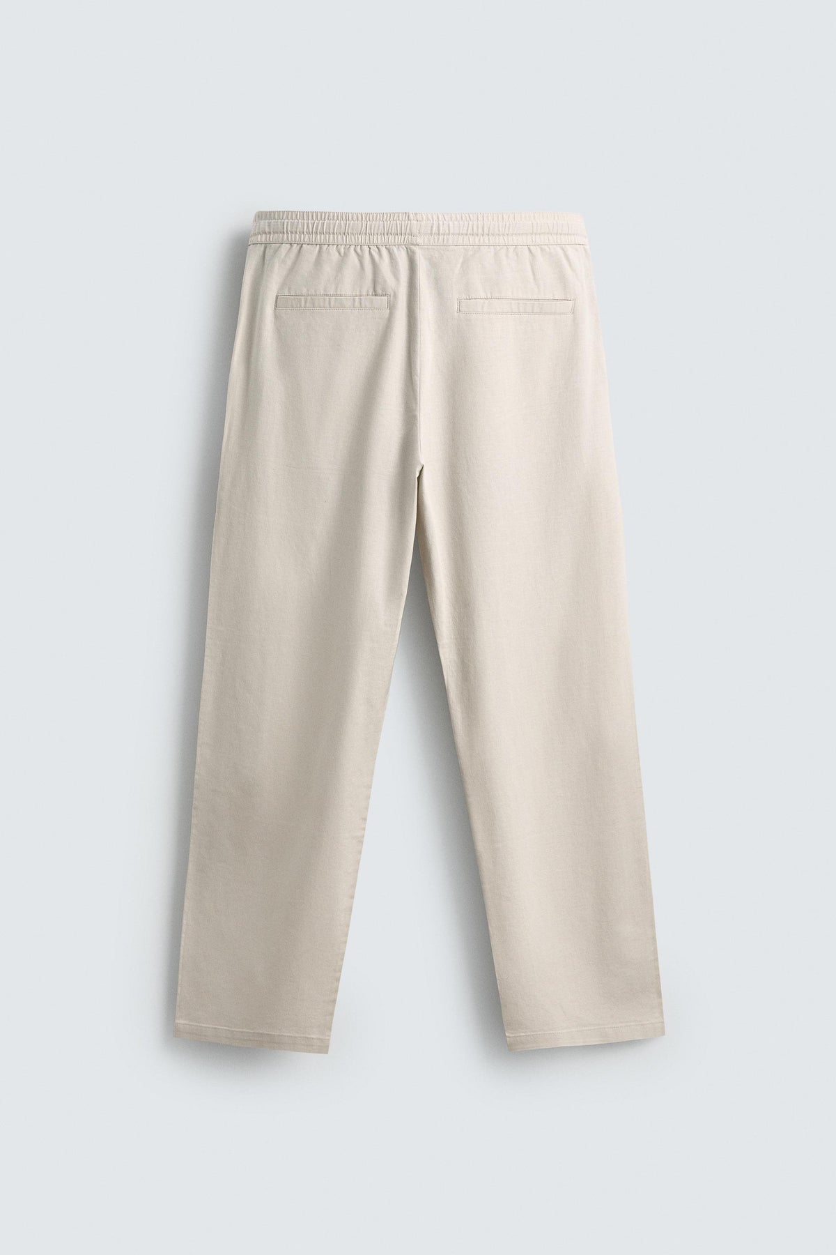 Linen Blend Relaxed Fit Trousers (Pearl Grey)
