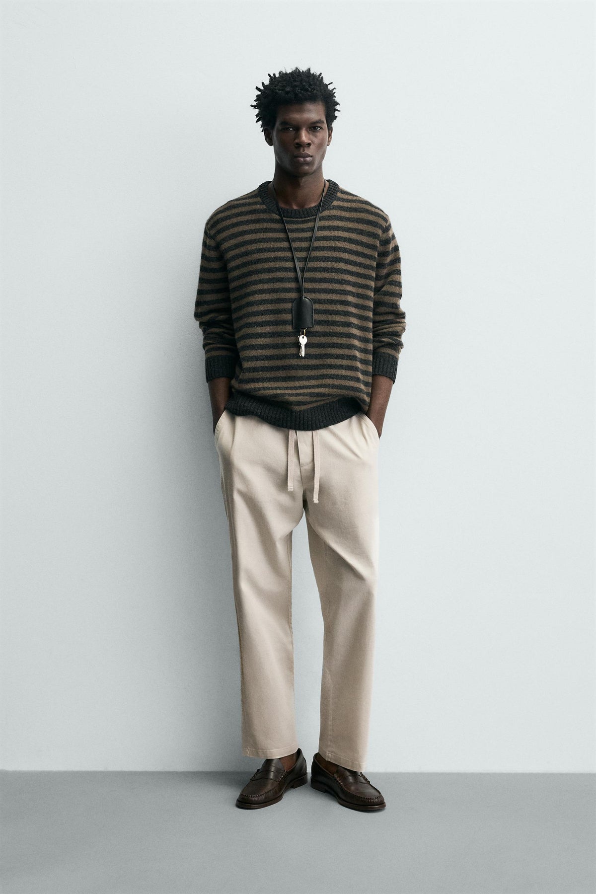 Linen Blend Relaxed Fit Trousers (Pearl Grey)