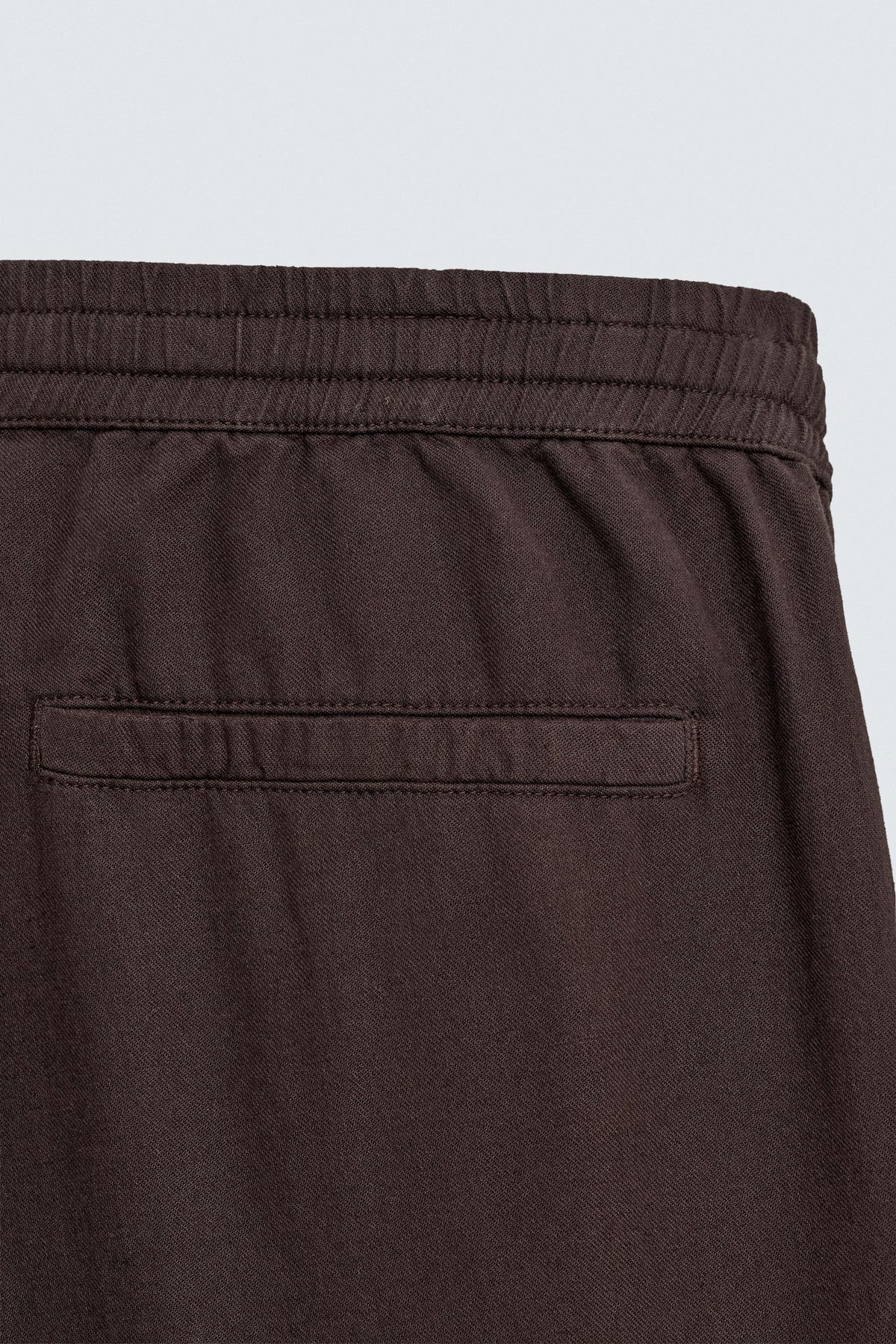 Linen Blend Relaxed Fit Trousers (Brown)