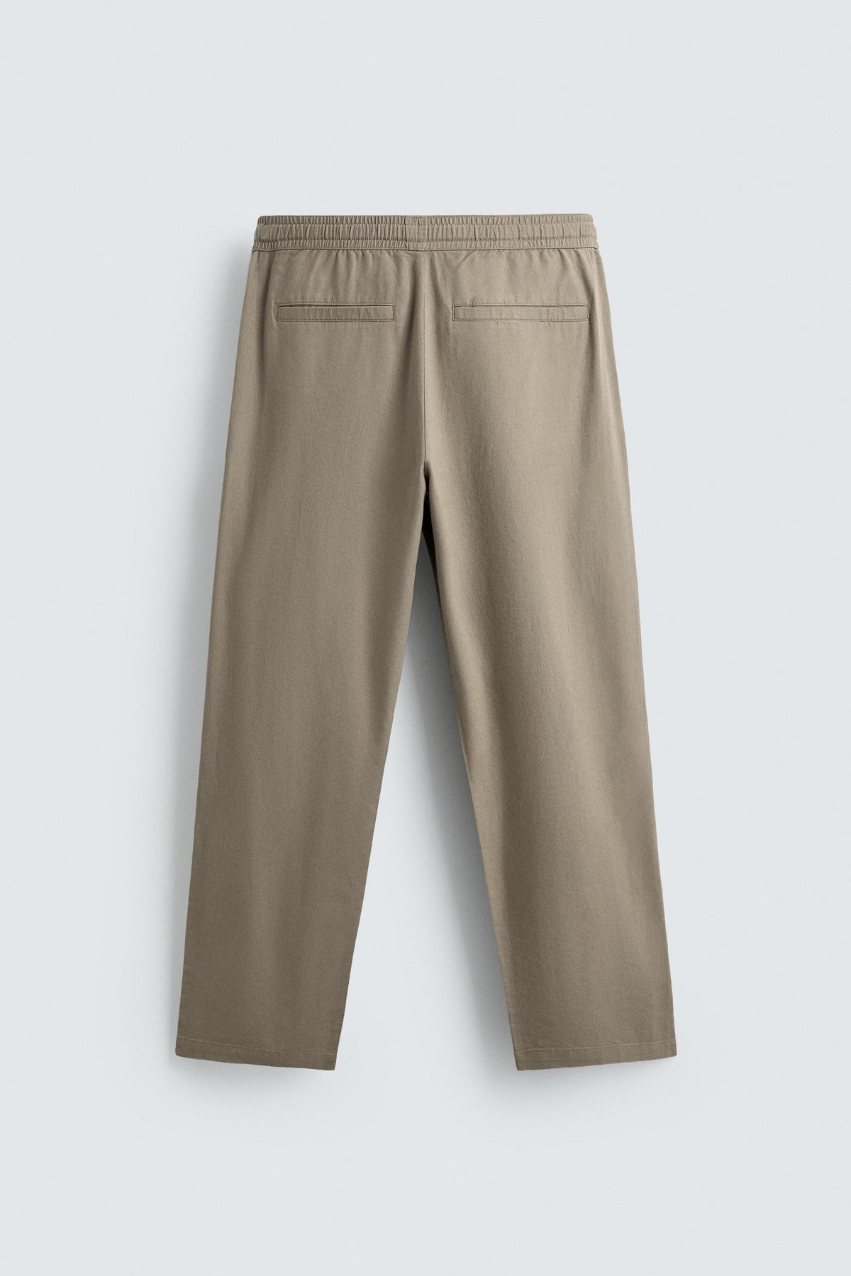 Linen Blend Relaxed Fit Trousers (Khaki)