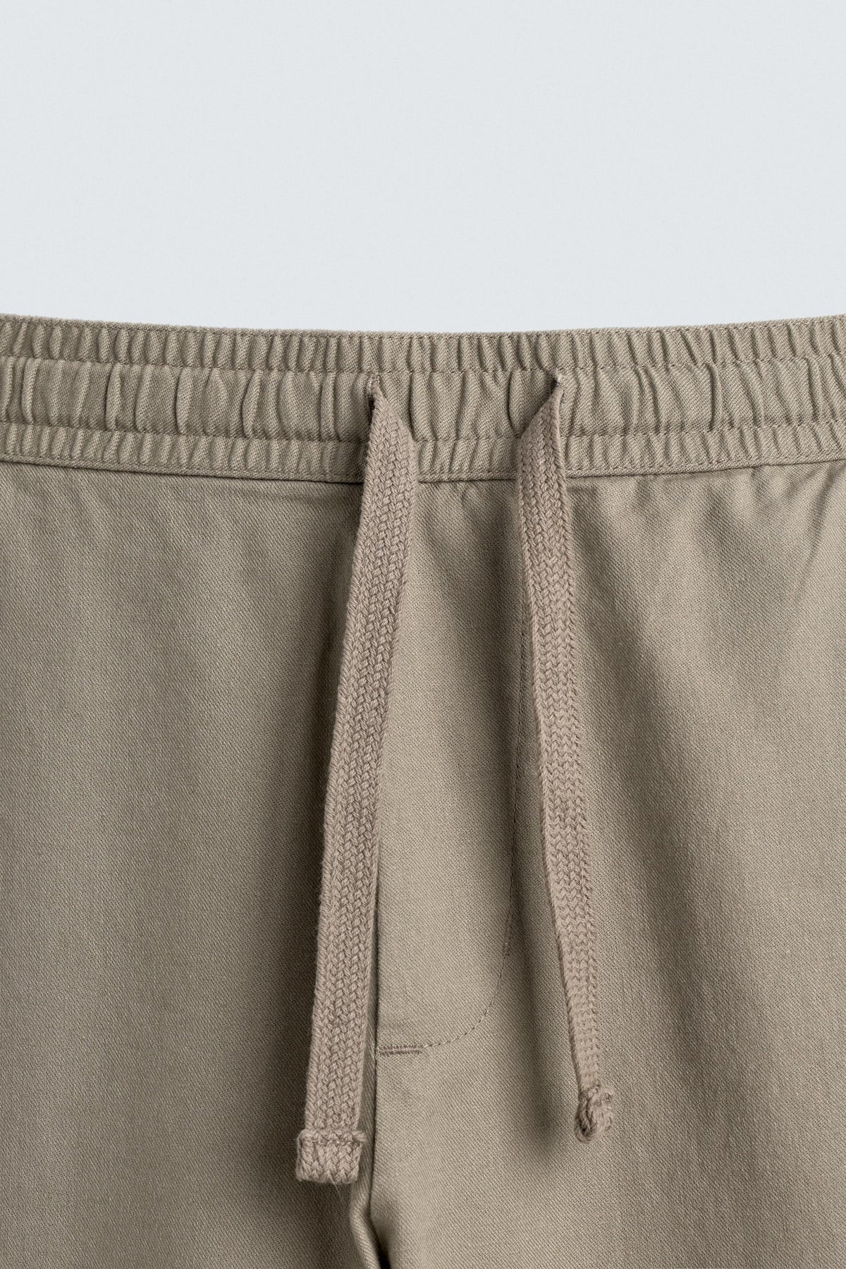 Linen Blend Relaxed Fit Trousers (Khaki)