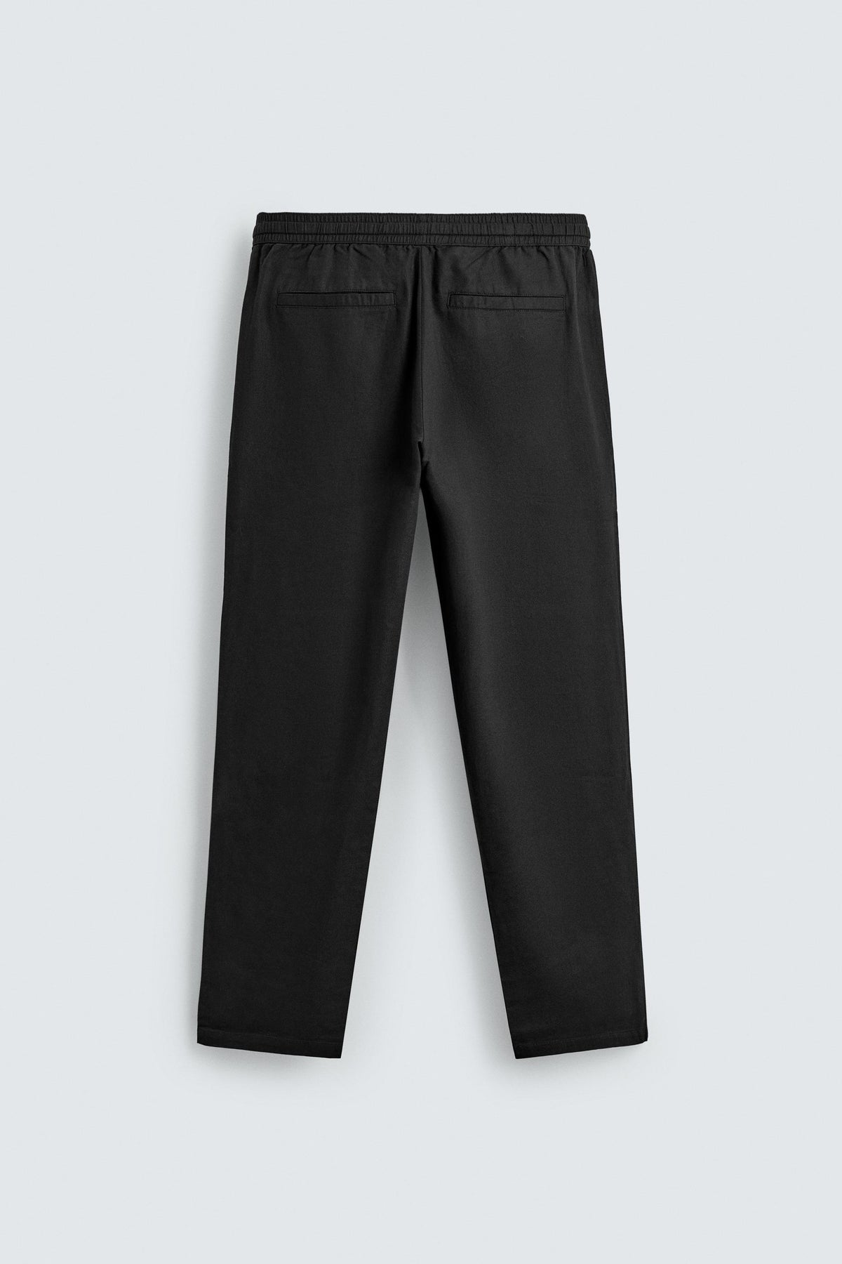 Linen Blend Relaxed Fit Trousers (Black)