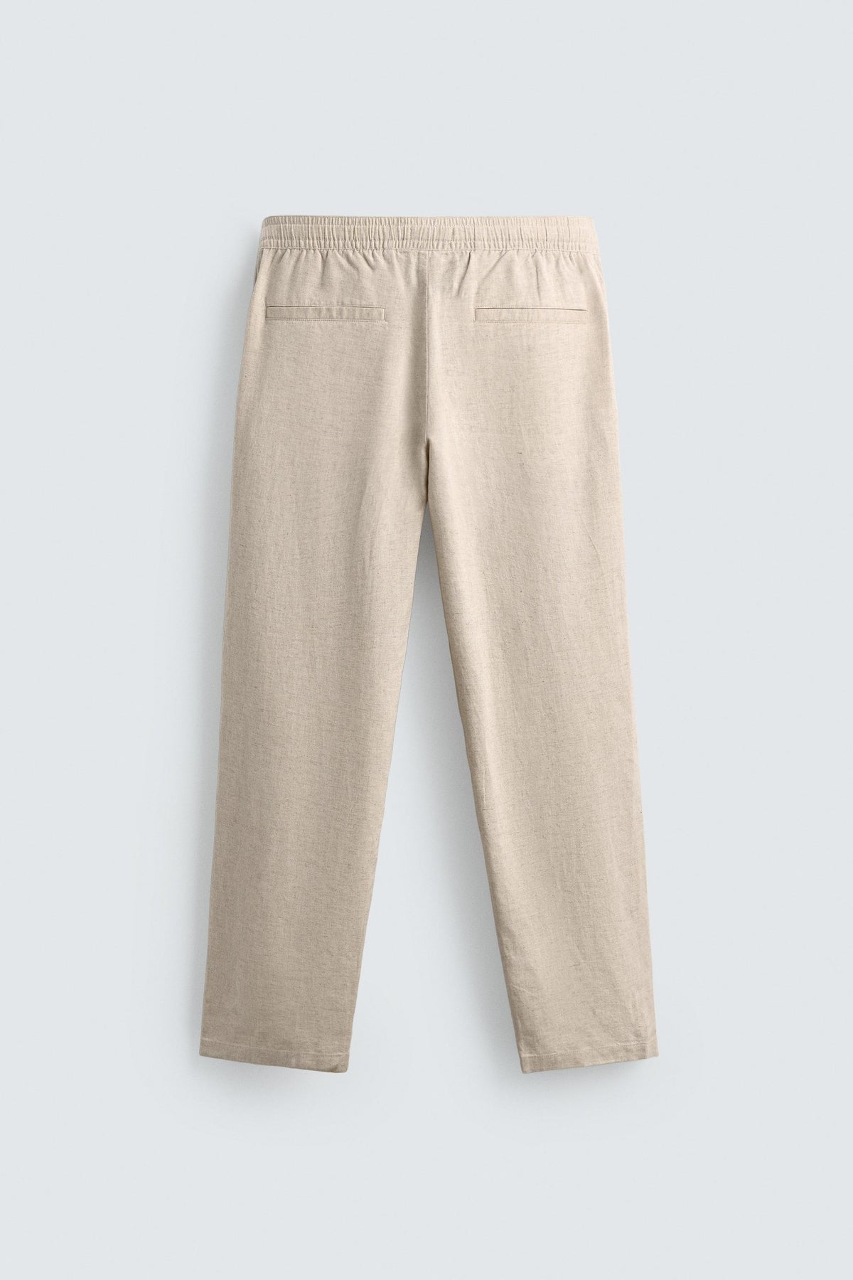 Linen Blend Relaxed Fit Trousers (Light Beige)
