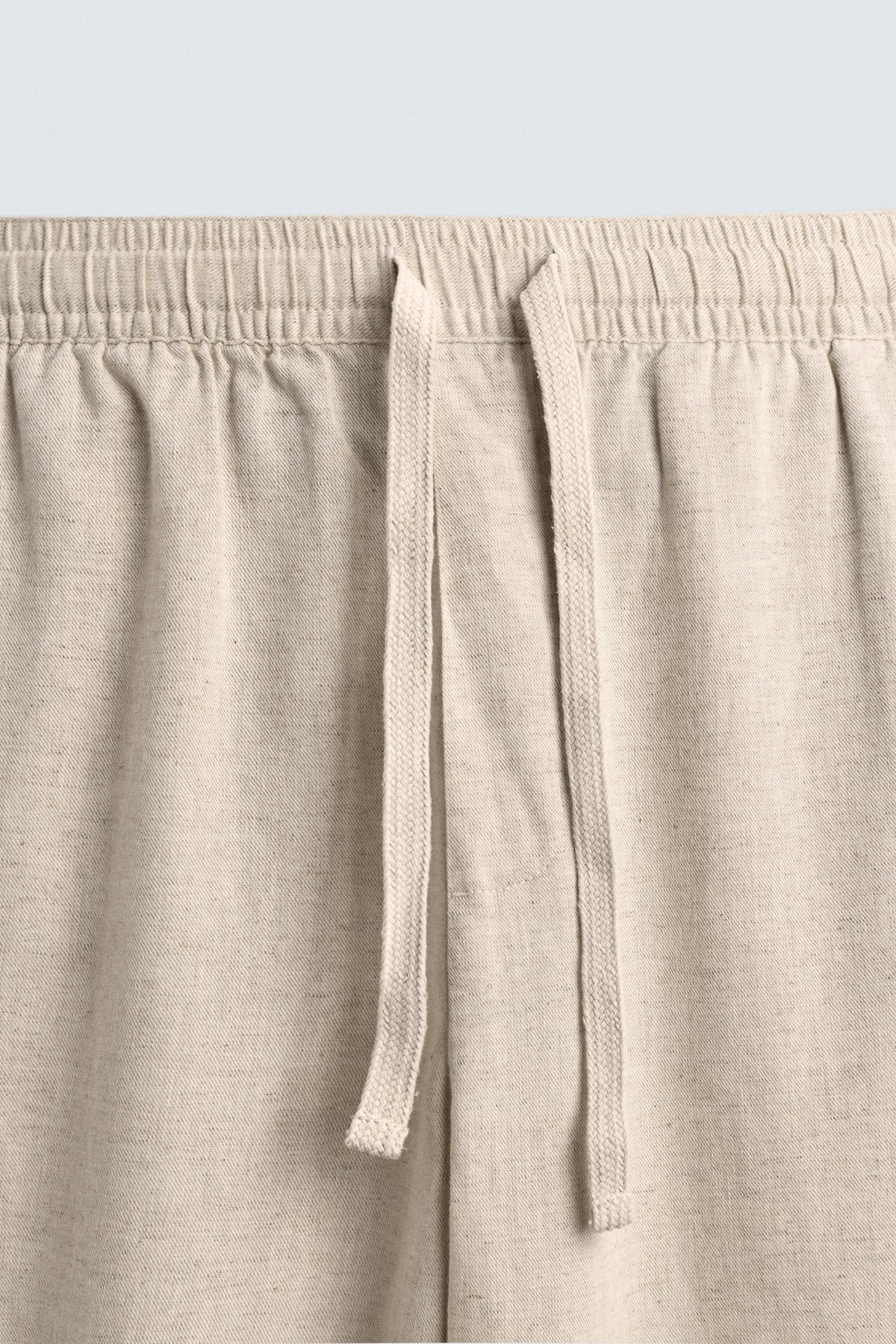 Linen Blend Relaxed Fit Trousers (Light Beige)