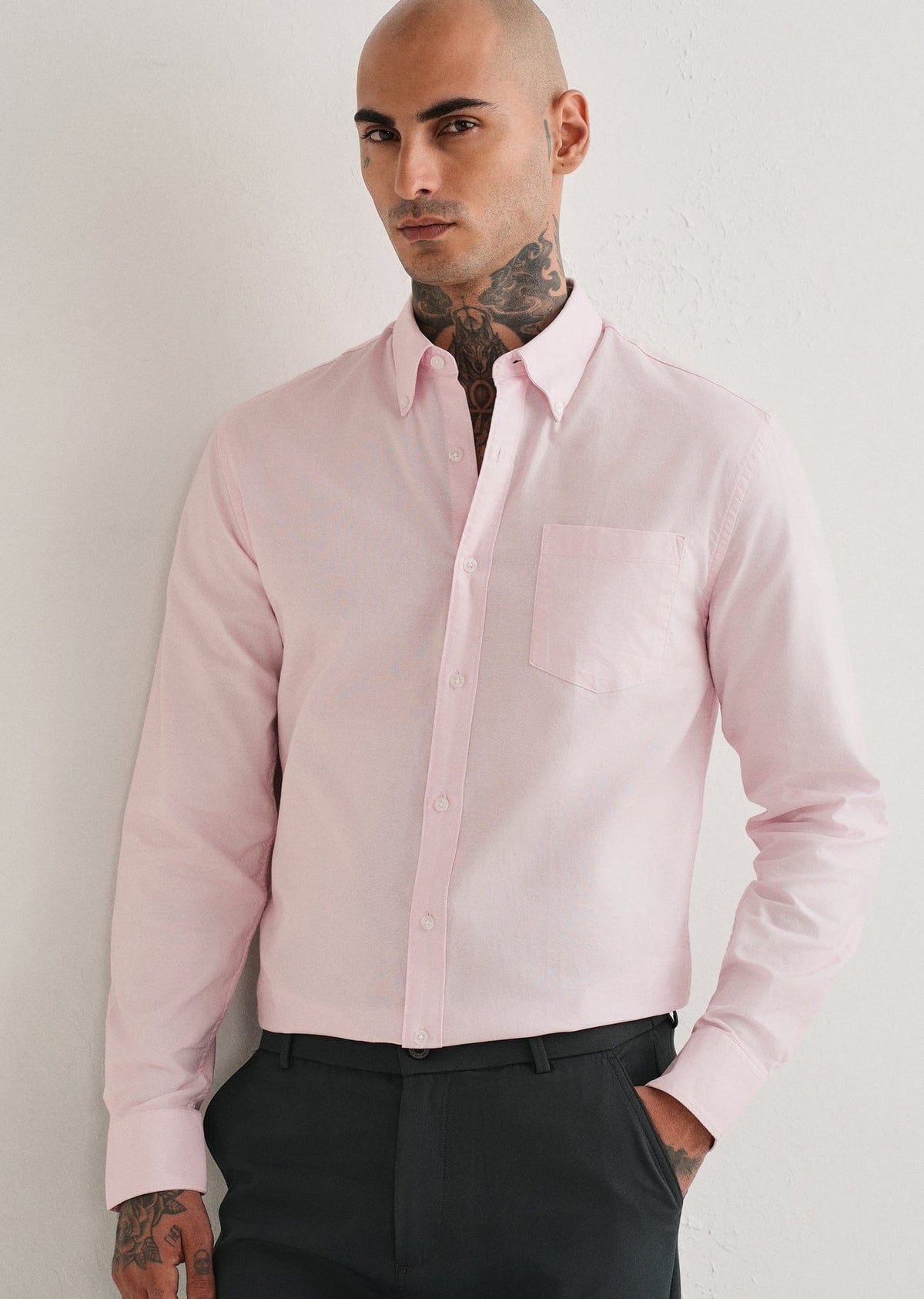 Classic Fit Garment-Dyed Oxford Shirt (Caramel Pink)