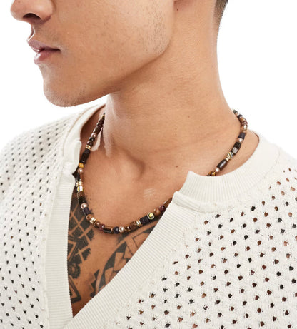Brown Multibeaded Necklace
